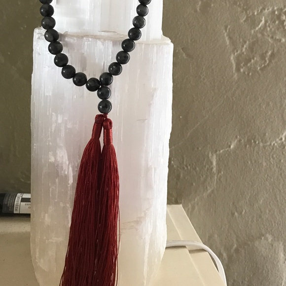 Long Black labradorite Meditation mala - Picture 4 of 4